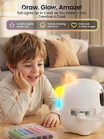 GROWNSY Scan Drawing Robot with 150 Cards, Montessori Learning Toys | Kids Gift Ages3-8, Light & Voice Guided Doodle Bot, Interactive Educational Machine, Boost Creativity & Hand-Eye Coordination in Kuwait