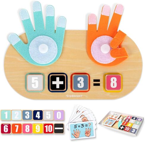 TOP BRIGHT Number Counting Blocks Math Toy, Montessori Toy for Toddlers 3-5 | with storage box, Hands-on math manipulatives, Wooden addition & subtraction, Homeschool learning, Preschool educational gift in Saudi Arabia
