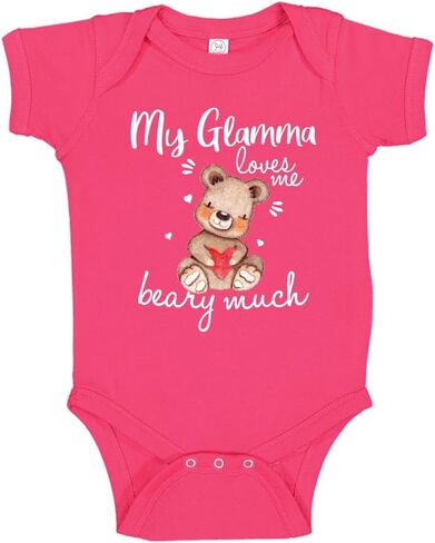 My Glamma Loves Me Beary Much Baby One Piece Bodysuit Or Toddler Shirt Glamma Grandma Baby Boy or Girl Gift in Kuwait