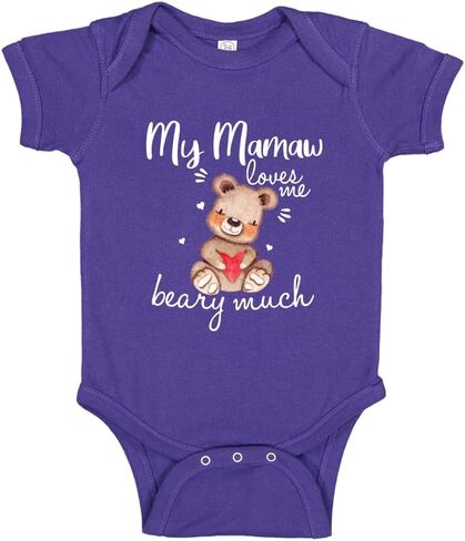 My Mamaw Loves Me Beary Much Baby One Piece Bodysuit Or Toddler Shirt Mamaw Baby Gift for Baby Boy or Girl in Kuwait