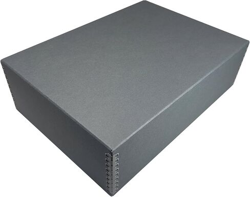 Lineco Archival Herbarium Boxes Gray 17x12.25x5 inch Drop-Front Design | Metal-Edge, Acid-free Storage Box for Storing Specimen, Photos, Genus Folders and Transporting Mounted Specimens, Pack of 2 in Kuwait