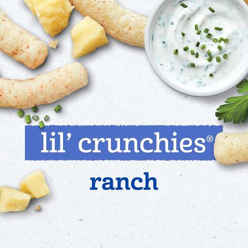 Gerber Stage 3 Ranch Lil Crunchies Snack, 1.48 Oz, 6 Pack | Stage 3 baby snack; ranch lil crunchies; baby led feeding; 6 x 1.48 oz canisters in Kuwait