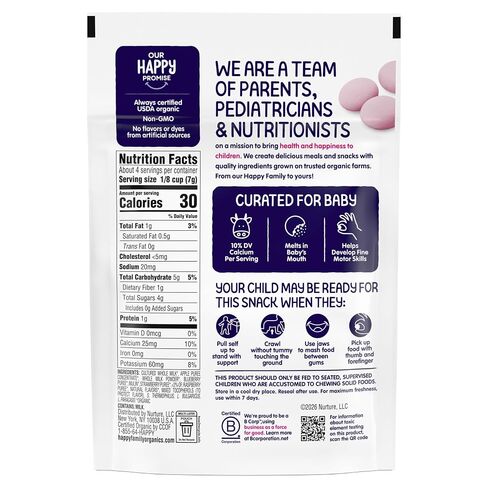 Happy Baby Organic Yogis Freeze-Dried Yogurt & Fruit Snacks, Mixed Berry, 1-Ounce Pouches (Pack of 8) in Kuwait