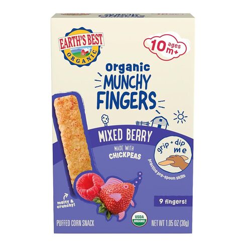 Earth's Best Munchy Fingers, Mixed Berry, 1 Oz (Pack of 4) in Kuwait