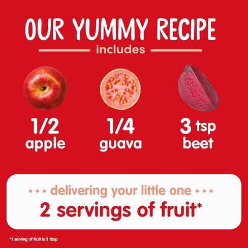 Happy Baby, Clearly Crafted Stage 2 Organic Baby Food, Apple Guava and Beet, 4 oz, Clear Pouches Let You See Every Delicious Bite, Stage 2 Baby Food Pouches Are Great for 6 Months and Up in Kuwait