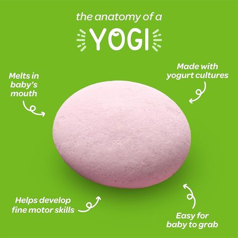 Happy Baby Organics Yogis Freeze-Dried Yogurt & Fruit Snack, Strawberry, 1 Ounce (Pack of 8) packaging may vary in Kuwait