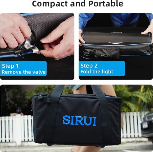 SIRUI LED Video Light Automatic Inflatable, Bi-Color 100W Softbox Video Lighting APP/Board Control, Dimmable 2800-8500K,12 Light Effects for YouTube Outdoor Photography Videography -A100B in Kuwait