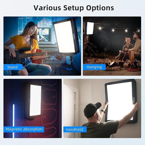 SIRUI LED Video Light Automatic Inflatable, Bi-Color 100W Softbox Video Lighting APP/Board Control, Dimmable 2800-8500K,12 Light Effects for YouTube Outdoor Photography Videography -A100B in Kuwait