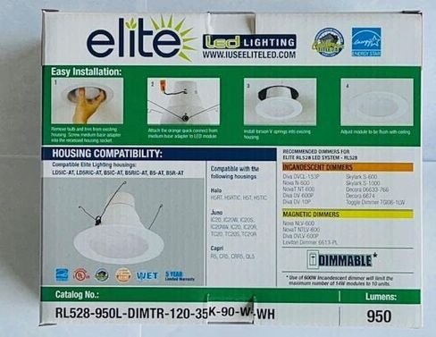 Elite RL528 5 Inch Universal LED Retrofit Reflector Lighting Module, White (3500K) in Kuwait