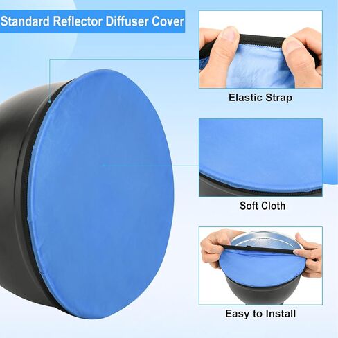 Cosmos 6 Pcs Standard Reflector Diffuser Cover 7" / 18cm Soft Cloth Diffuser Light Cover Reflector Cover for Photography Video Studio Standard Strobe Reflector Flash Light (6 Colors) in Kuwait