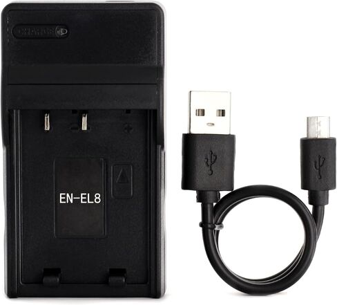 Norifon EN-EL8 USB Charger for Nikon Coolpix S52c, P1, P2, S1, S2, S3 | Compaitible with Nikon Coolpix S5, S50, S50c, S51, S51c, S52, S6, S7, S7c, S8, S9 Camera in Kuwait
