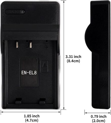 Norifon EN-EL8 USB Charger for Nikon Coolpix S52c, P1, P2, S1, S2, S3 | Compaitible with Nikon Coolpix S5, S50, S50c, S51, S51c, S52, S6, S7, S7c, S8, S9 Camera in Kuwait