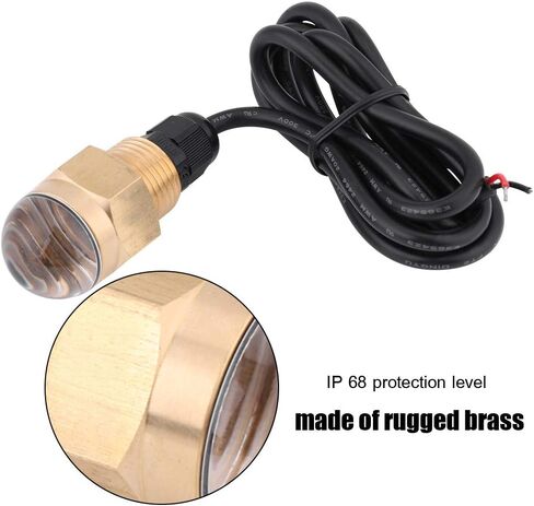 AstraLoom Marine Boat 12V Brass Glass Blue LED Underwater Light Lamp Drain Plug 1/2 NPT Yacht Accessory for Diving Fishing Night Cruising in Kuwait