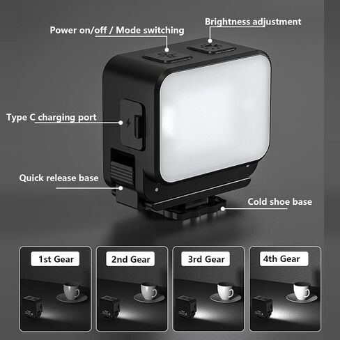 Bewinner Magnetic LED Light for Osmo Action 6 Camera, 3 Color Temperatures 150Lx Photography Selfie Vlog Video Recording with Fast Mount, IPX4, 20 LED Beads, 600mAh Battery, in Kuwait