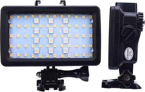 Underwater LED Video Light, High Power Dimmable RGB Dive Light with Cold Shoe Mount, 40m, Ideal for Vlogging, Scuba Diving & Snorkeling in Kuwait