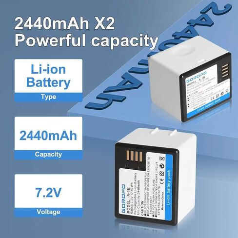 Arlo A-1 A-1B A-1C Battery, for Arlo Pro, Pro 2, VMC4030 VMC4030P VMS4230 VMS4430 VMS4530 VMS4430P VMS4530P-100NAR VMA4400 Security Camera (2 Batteries) in Kuwait