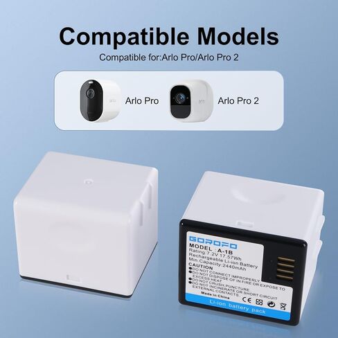 Arlo A-1 A-1B A-1C Battery, for Arlo Pro, Pro 2, VMC4030 VMC4030P VMS4230 VMS4430 VMS4530 VMS4430P VMS4530P-100NAR VMA4400 Security Camera (2 Batteries) in Kuwait