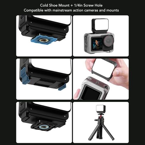 AMONIDA Magnetic Fill Light, 20 LEDs 3 Color Temperature, 3 Action Camera Vlog Light with Cold Shoe Mount, 24 Hours Operating 600mAh, LED Video in Kuwait