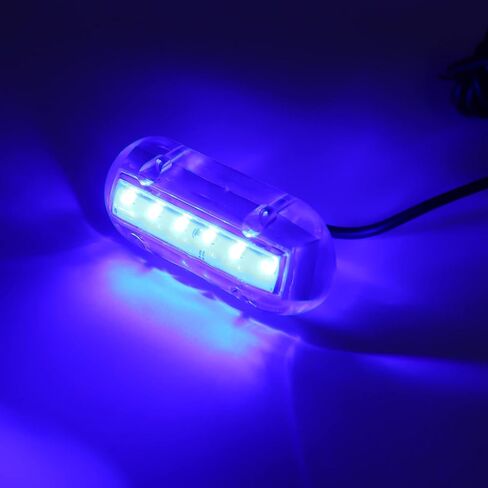 Fafeicy Underwater Boat Light, PCB Acrylic Blue LED Marine Lamp DC12V 1.1W 18LM IP68 120 Degree Beam for Yacht Hull Transom Night Fishing Dock Use in Kuwait