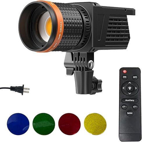 40W COB 3000K-6500K Dual Color Temperature RA90+ with 5X Brightness Lens Adjustable Focus Remote Control for Hair Lighting Product Photography Live Streaming in Kuwait