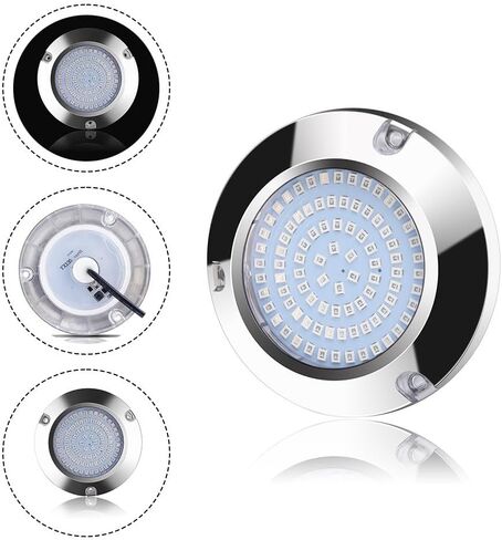 LED Underwater Boat Light 45W 316 Steel IP68 Marine Stern Fishing Lamp Yacht Pontoon RV Blue White Green Red(White) in Kuwait
