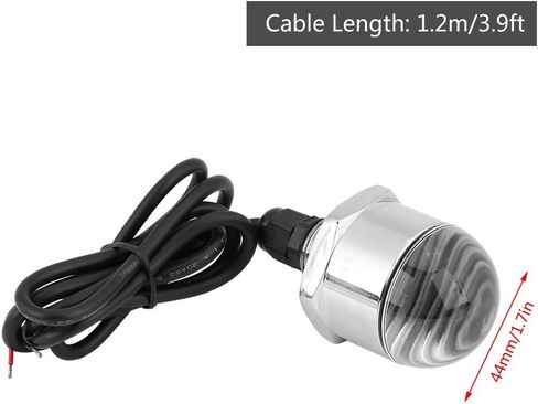 Marine Yacht Boat 12V 304 Stainless Steel Round Blue LED Underwater Light Lamp, IP68 Submarine Drain Plug Light with 1.2m Cable for Dock Parties Fishing Night in Kuwait