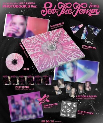 izna SET THE TEMPO 3rd Mini Album [PHOTOBOOK B Ver.] CD + Photobook + Photocard + Lenticular Card + Star Sticker (METRONOME) in Kuwait