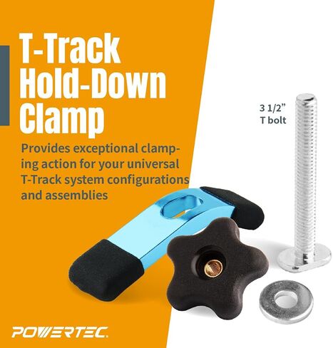 POWERTEC 71389 T-Track Mini Hold-Down Clamp, 3-5/8" L x 3/4" W – 2 Pack in Kuwait