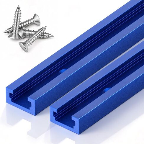 Vibit 2 Pcs 12 Inch Aluminum T Track Woodworking T-Slot Rail Router Table | For Feather Boards Hold-Down Clamps, Router Table Fence, Woodworking Jig Setup in Kuwait