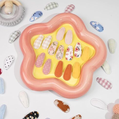 40PCS Snap Hair Clips Flower Pattern Fine Hair 1.5inches Wrapped Mini Clip | Floral pattern wrapped snap clips for infant toddlers 20 colors small clips baby hair clips tiny hair clips in Kuwait