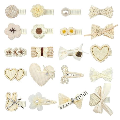 20 PCS Baby Hair Clips, 2.4 Inch Toddler Hair Bows Fully Covered Barrettes, Bow Clips for Baby Girls Fine Hair Baby Hair Accessories Set for Infant Girls in Kuwait
