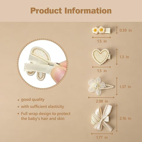 20 PCS Baby Hair Clips, 2.4 Inch Toddler Hair Bows Fully Covered Barrettes, Bow Clips for Baby Girls Fine Hair Baby Hair Accessories Set for Infant Girls in Kuwait