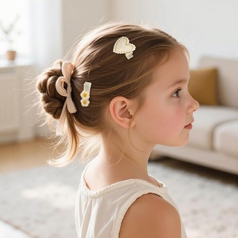 20 PCS Baby Hair Clips, 2.4 Inch Toddler Hair Bows Fully Covered Barrettes, Bow Clips for Baby Girls Fine Hair Baby Hair Accessories Set for Infant Girls in Kuwait