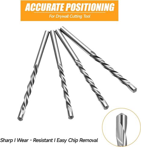 10PCS 1/8-Inch Drywall Guidepoint Cutting Bits For Cutting Drywall, High Speed Steel, Use with Spiral Saw(Only Router Bit) in Saudi Arabia