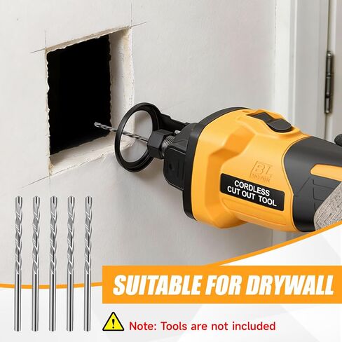 10PCS 1/8-Inch Drywall Guidepoint Cutting Bits For Cutting Drywall, High Speed Steel, Use with Spiral Saw(Only Router Bit) in Saudi Arabia