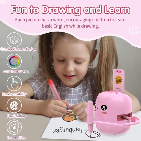 Drawing Robot for Kids, Voice Interactive Educational Drawing Robot, Montessori Painting Learning Toys with 150 Cards, Christmas Birthday Party Gift for 3 4 5 6 7 8 Years Old Girls Boys in Kuwait
