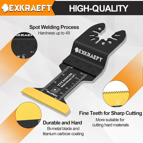 110 PCS Multitool Blades Oscillating Tool Blade, Universal Titanium Oscillating Saw Blades for Metal Nails, Wood and Plastic, Multi Tool Blades Kits Fit Dewalt Milwaukee Ryobi Rockwell Fein in Kuwait