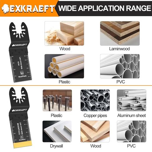 110 PCS Multitool Blades Oscillating Tool Blade, Universal Titanium Oscillating Saw Blades for Metal Nails, Wood and Plastic, Multi Tool Blades Kits Fit Dewalt Milwaukee Ryobi Rockwell Fein in Kuwait