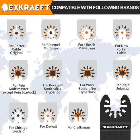 110 PCS Multitool Blades Oscillating Tool Blade, Universal Titanium Oscillating Saw Blades for Metal Nails, Wood and Plastic, Multi Tool Blades Kits Fit Dewalt Milwaukee Ryobi Rockwell Fein in Kuwait