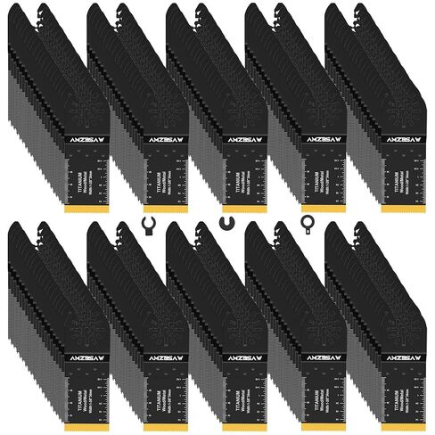AMZBSAW 110PCS Oscillating Saw Blades Set, Professional Blades for Soft Metal Wood Plastics, Quick Release Multi Tool Blades Kits for Oscillating Tool Accessories in Kuwait