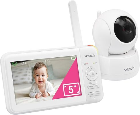 VTech Video Baby Monitor VM5263, 5" HD LCD, Pan-Tilt-Zoom, White in Kuwait
