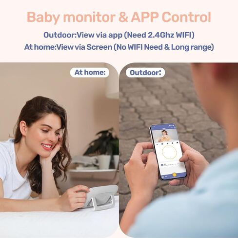 1080P WiFi Baby Monitor with 2 Cameras and Audio，4" IPS Display | 2.4GHz Wifi,Pan-Tilt-Zoom Camera,360° View, HD Night Vision, Motion & Cry Detection, Temperature Sensor, Feeding Reminder in Kuwait