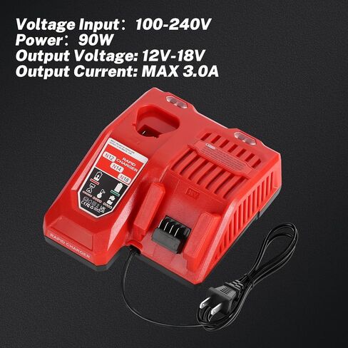 Rapid Charger Station Compatible with Milwaukee M18 18V & M12 12V Battery, Multi Tools Super Fast Charger Replacement for Milwaukee M18 & M12 Chargers [ Battery Not Included ] in Kuwait