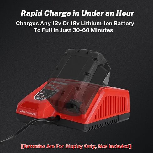 Rapid Charger Station Compatible with Milwaukee M18 18V & M12 12V Battery, Multi Tools Super Fast Charger Replacement for Milwaukee M18 & M12 Chargers [ Battery Not Included ] in Kuwait