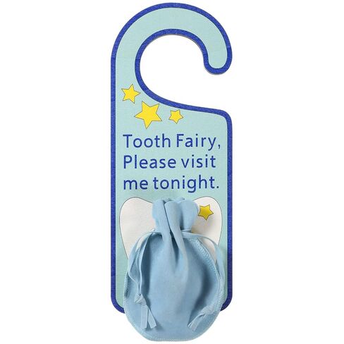Qunclay Tooth Fairy Door Hanger Bag Fairy Holder Baby Keepsake Container for Lost Teeth Kids Boys Girl Encourage Gift in Kuwait