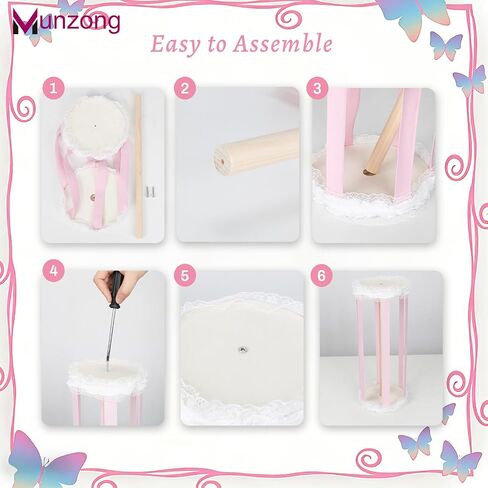 Munzong Pink Bow Holder for Girls Hair Bows, Hair Clip & Hair Accessories Storage for Baby Girl Large Capacity Display Bows Organizer 360°Rotating Stand for Nursery Room Decor-12.6x5.5inch in Kuwait