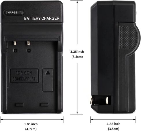 Norifon NP-BD1 Wall Charger for Sony Cyber-Shot DSC-P100 | Compaitble with Sony Cyber-shot DSC-P120, DSC-P200, DSC-T5, DSC-T50, DSC-T70, DSC-T700, DSC-T75, DSC-T77 with Foldable Plug in Kuwait