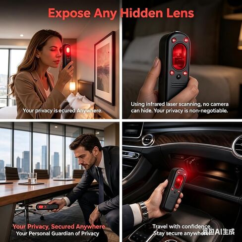 Hidden Camera Detectors, Anti Spy Bug Detector Device, 2026 RF GPS Tracker Privacy Finder Detector, Signal Audio Listening Scanner Mini Design Device for Hotels, Travelers, Office, Car, Home in Kuwait