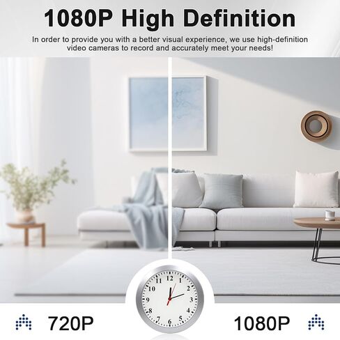 Security Camera, Hidden Spy Camera Wall Clock, Nanny Cam, Mini Video Cam | 1080P Hidden Camera, Home Decor Camera, Indoor Surveillance, No WiFi Function in Kuwait