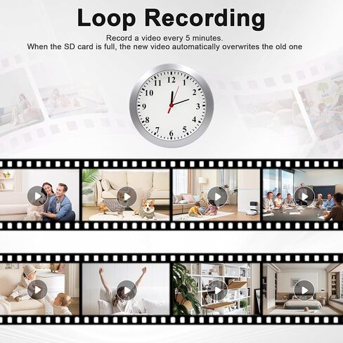 Security Camera, Hidden Spy Camera Wall Clock, Nanny Cam, Mini Video Cam | 1080P Hidden Camera, Home Decor Camera, Indoor Surveillance, No WiFi Function in Kuwait
